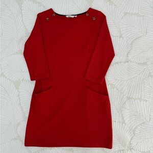 Boden Red Knit Women's Dress- Size 6 Long
